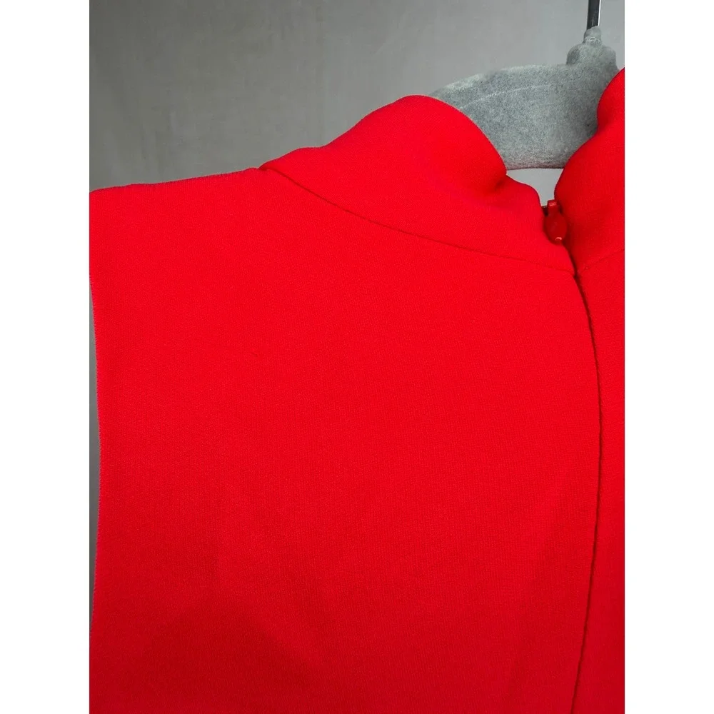 Amanda Uprichard Dress Women Petite P Red‎ Choker Neck High Low Mermaid Midi